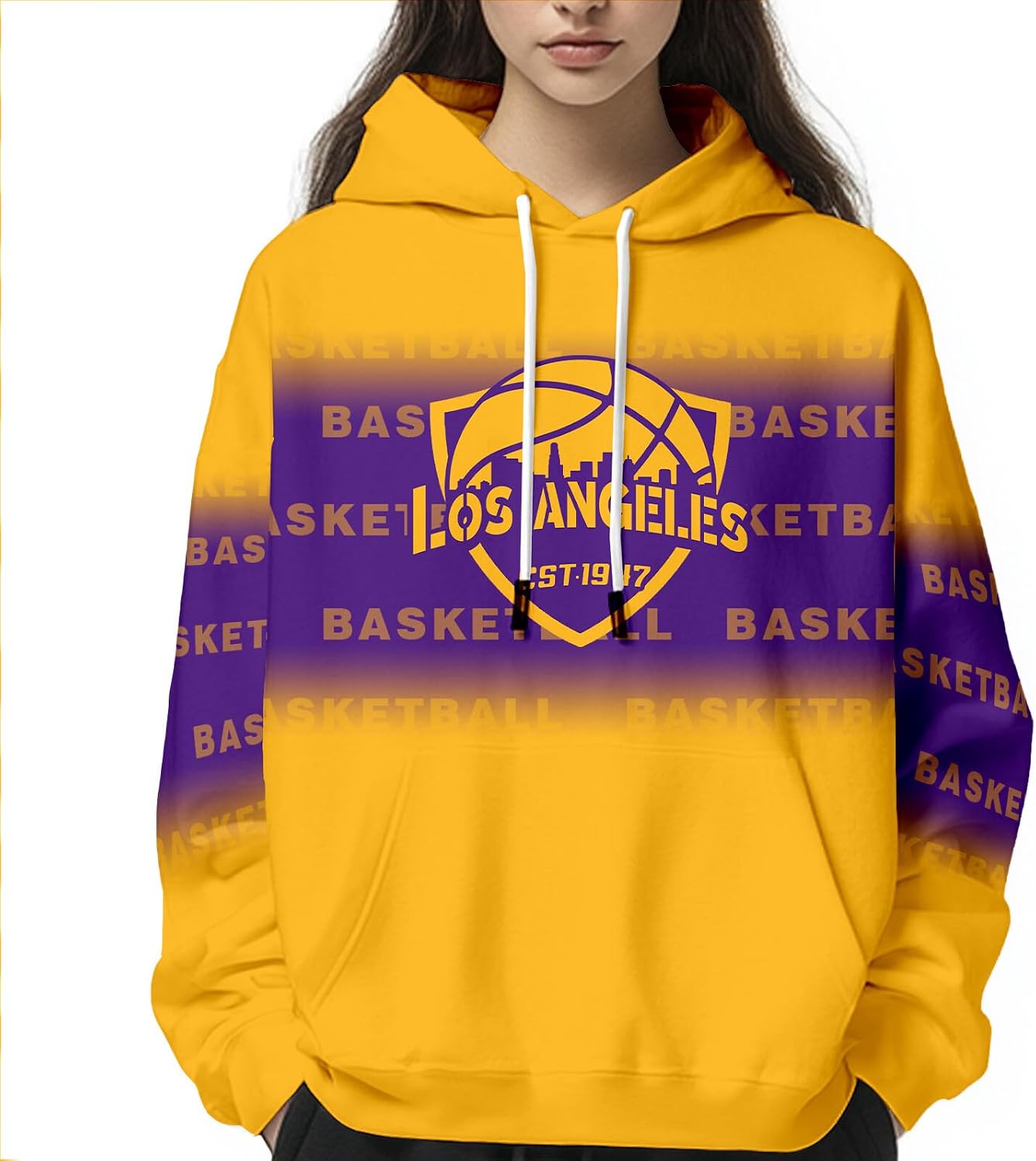 Custom Basketball Hoodie Personalized City Gradient Sweatshirt Customizable Apparel Design Name Number Gift for Fans