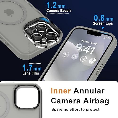 Vista 1380 de MOCCA - Funda magnética resistente para iPhone 11 de 6.1 pulgadas, compatible con MagSafe, protector de pantalla de vidrio + protector de lente