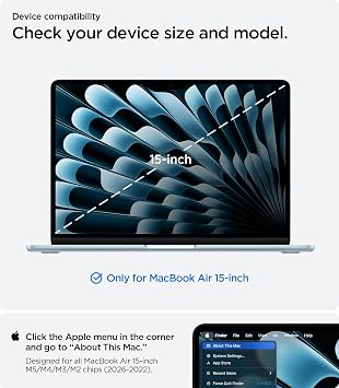 Spigen MacBook Air 15 (M5/M4/M3/M2/M) ile Uyumlu Kılıf Urban Fit Black - ACS06958