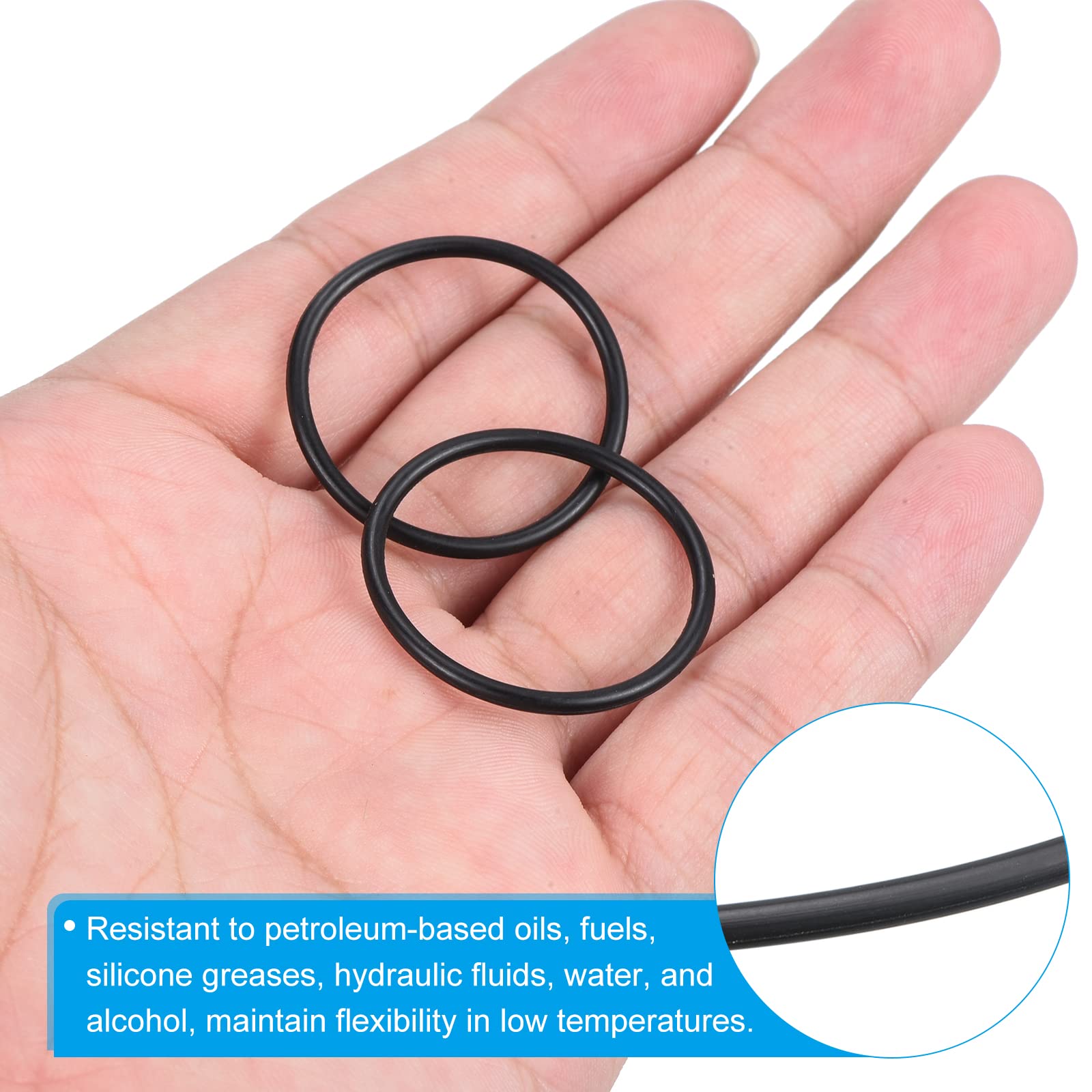 PATIKIL Nitrile Gomma O-Ring 33mm OD x 29mm ID x 2mm Larghezza, 25 Pezzi Metrico Sigillatura Guarnizione Anelli Rubinetti per Rubinetto Idraulica Automobilismo Riparazione, Nero