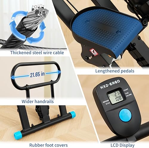 Miniatura 8 de HXD-ERGO - Escaladora para gimnasio en casa, máquina de cardio vertical plegable, escaladora para entrenamiento de cuerpo completo con manillar