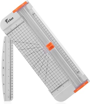 Firbon A4 Paper Cutter 12 Inch Titanium Paper Trimmer Scrapbooking Tool with Side Ruler for Craft Paper, Coupon, Label, Cardstock White