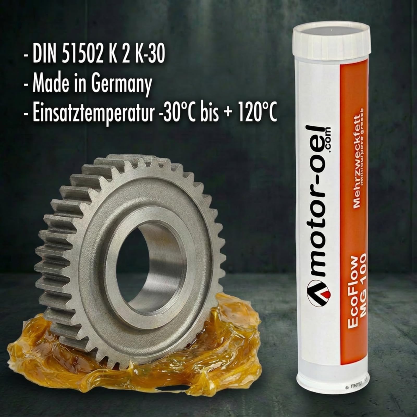 EcoFlow MG 100 Schmierfett – 12 x 400g. Kartusche | Hochleistungs-Mehrzweckfett für Gleit- & Wälzlager | haftstark, alterungsbeständig, korrosionsschützend – für Maschinen & Baumaschinen