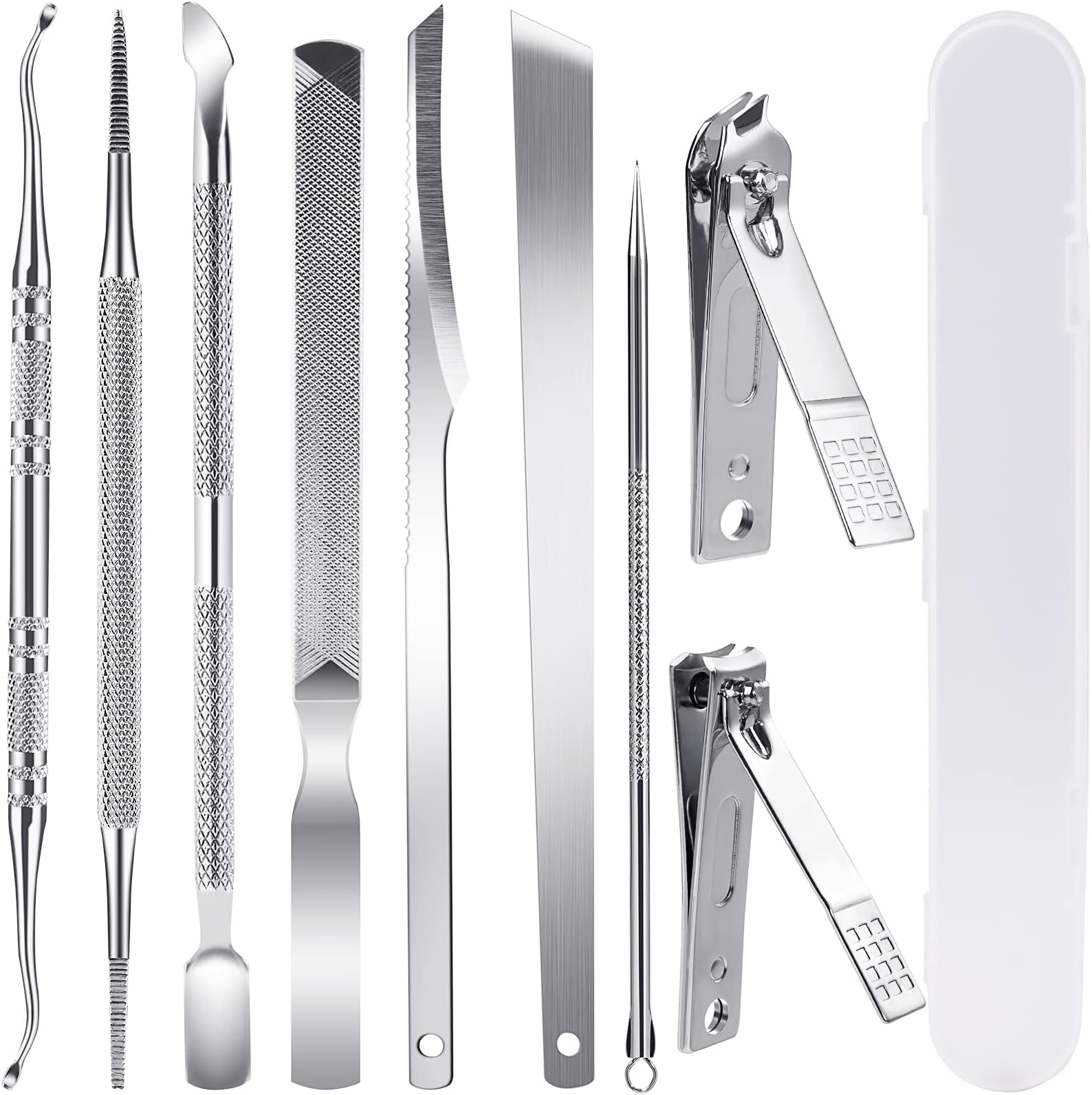 JTIEO 10Pcs Toenail Clippers Ingrown Toenail Tool Ingrown Toenail Treatment Stainless Steel Nail Tools Ingrown Toenail Kit Ingrown Toenail Removal Kit for Men & Women