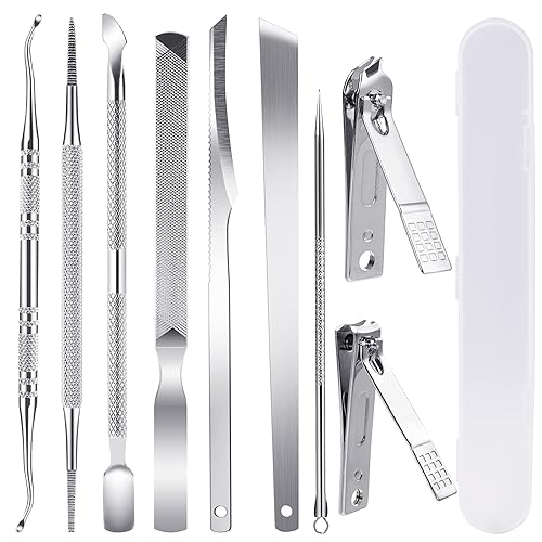 JTIEO 10 Uds. Cortaúñas encarnadas, herramienta de tratamiento de uñas encarnadas de acero inoxidable, kit de uñas encarnadas, kit de eliminación de