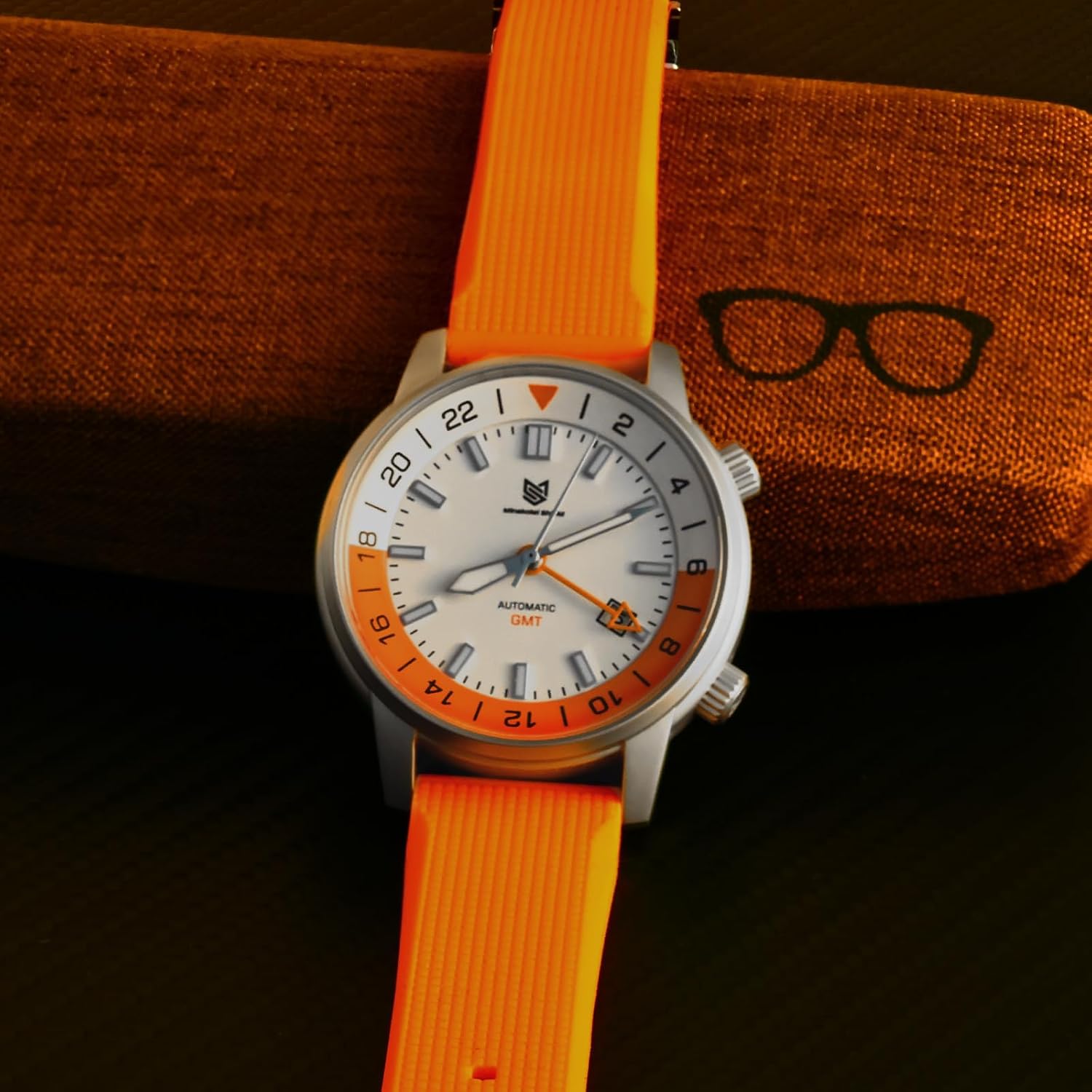 New Men's Wristwatch GMT Mechanical Automatic Watch 43MM Traveler Series Built-in Rotating Dual Time Zone Bezel, Stainless Steel Sapphire Glass 100M Waterproof Sports Rubber Strap