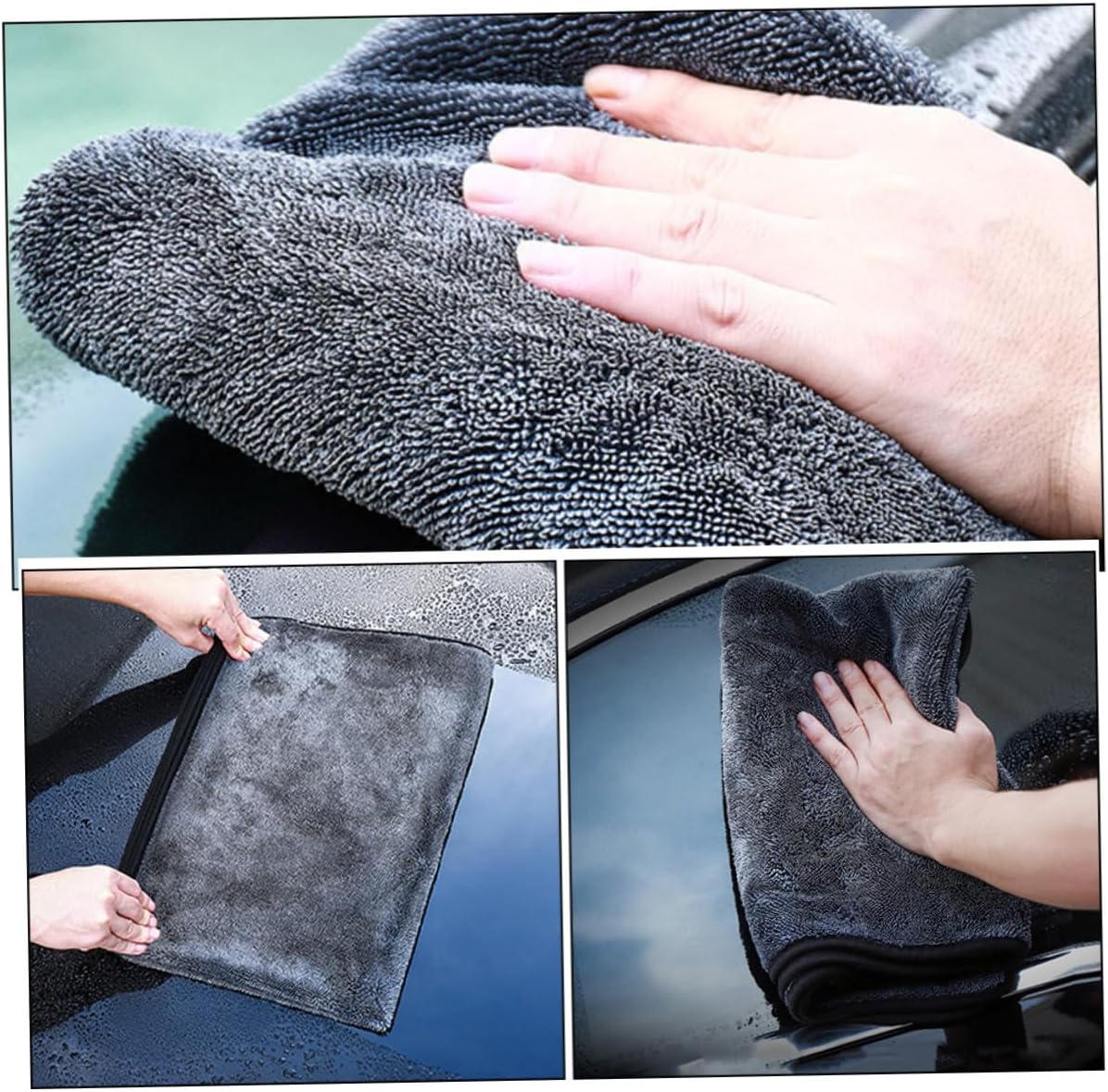 Thick Absorbent Car Drying Towel 30x40cm Braided Microfiber Auto Washing Cloth for Vehicle Exterior Cleaning and Water Removal
