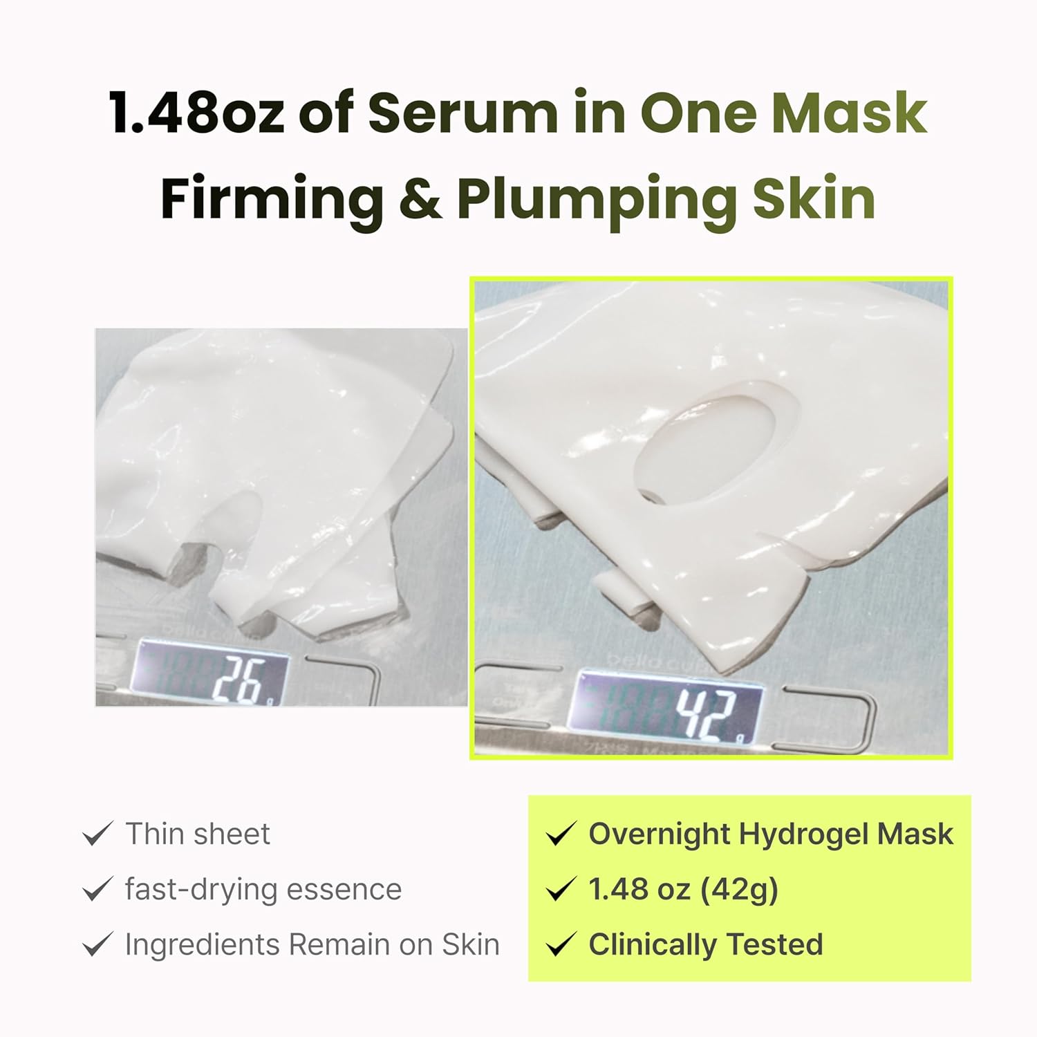 PO:DL Hyaluronic Hydrogel Mask with Collagen Niacinamide | Elasticity Wrinkle Improvement Pore Care Glow Skin| Overnight Soothing Deep Hydration Spa Facial Mask | Korean Skin Care 1.48oz x 4ea - Image 6