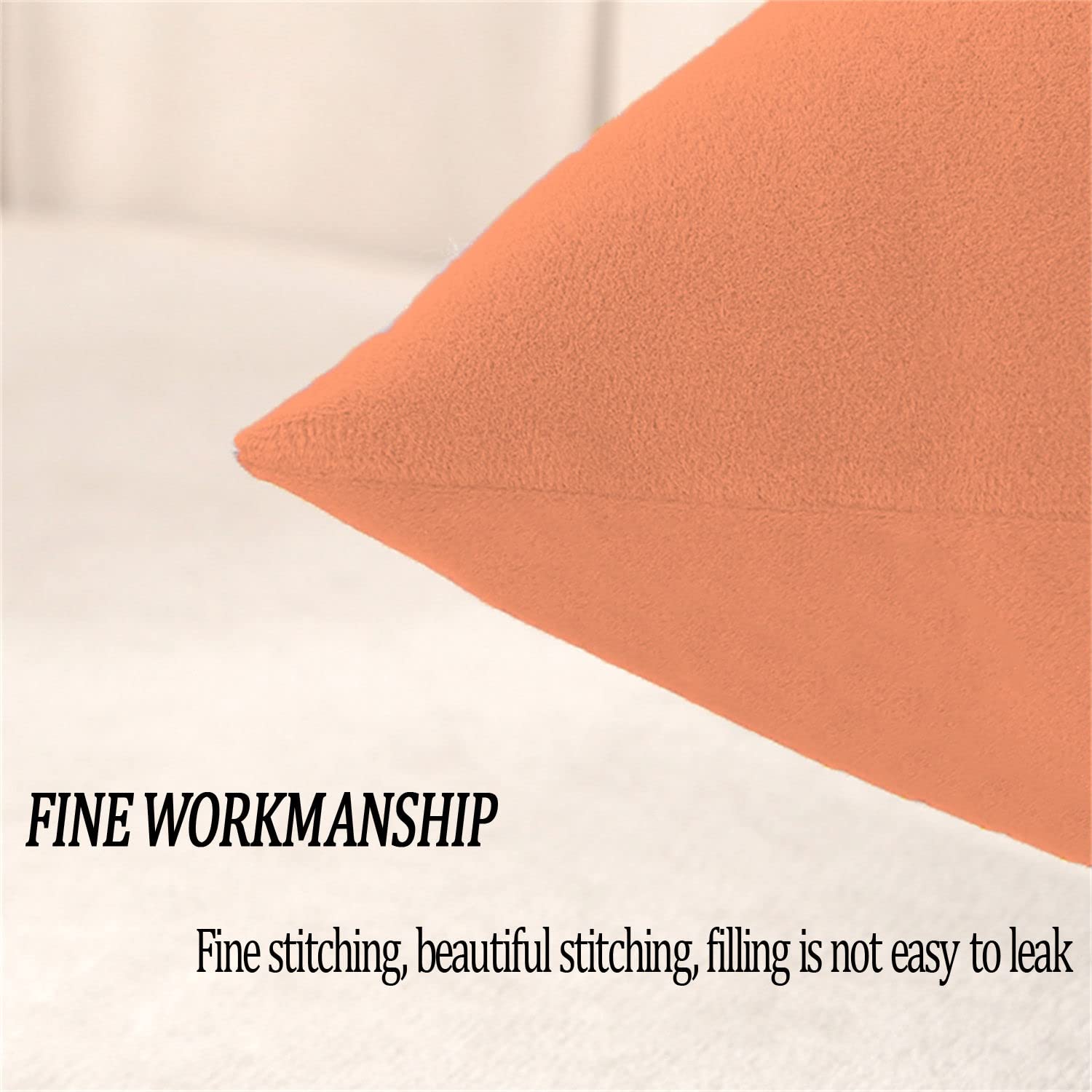 Federe Cuscini Velluto Copricuscini Quadrate Federe Cuscini, per Arredo Moderno Letto e Sedia (Rosa Nudo,50 * 50cm(Set di 4))