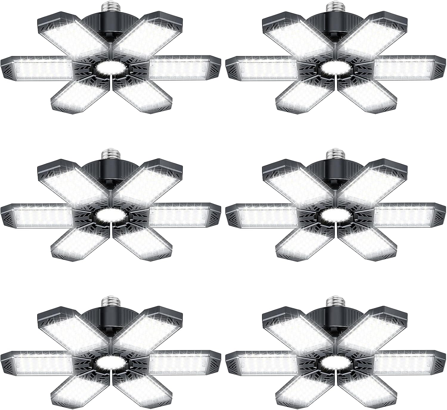 XINGHUANLIT Garage Lighting LED 6 Pack 200W 20000LM 6500K LED Garage