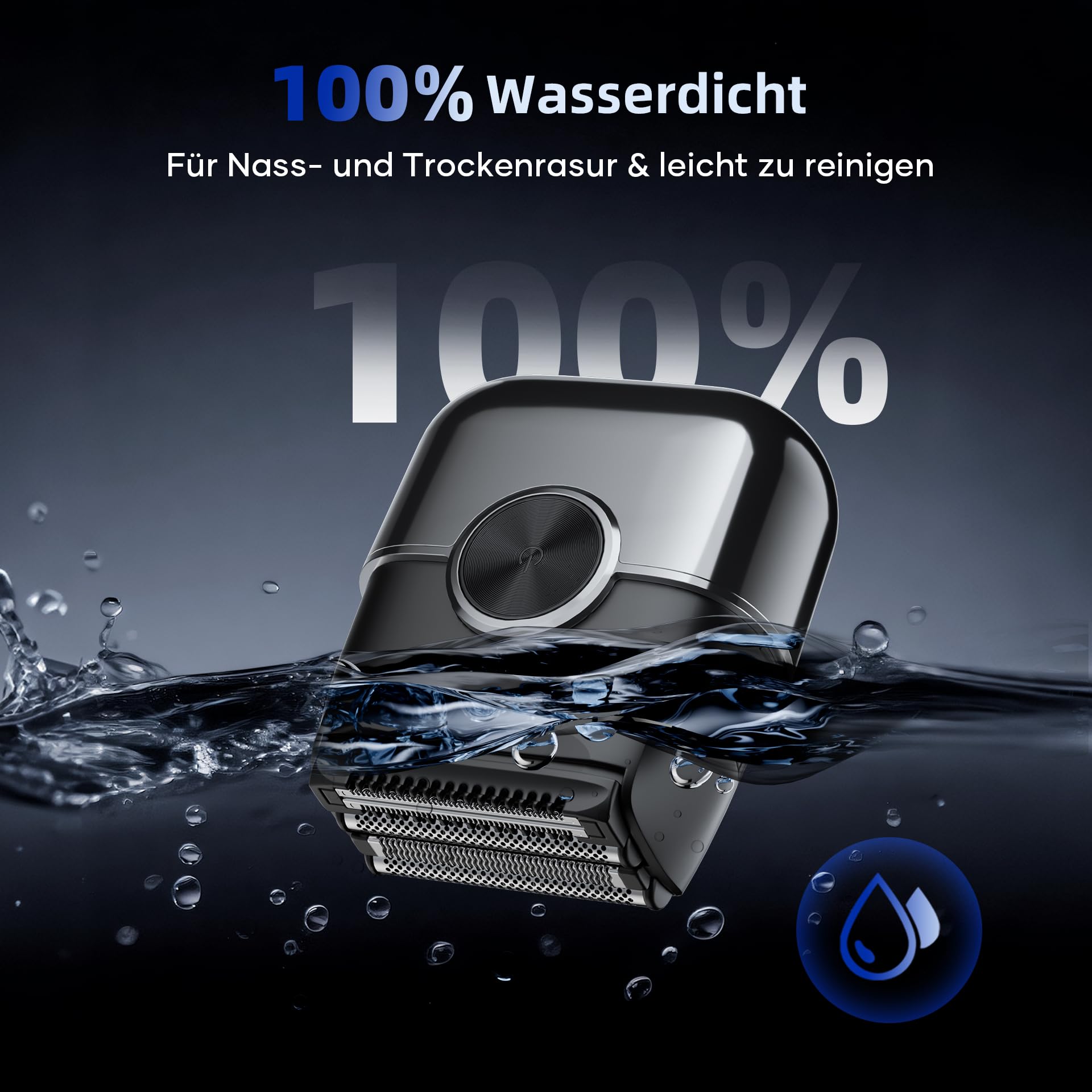 kensen Mini Foil Shaver Elektrorasierer Herren 4 Flexiblem Scherkopf USB-C Wasserdicht 120Min Trockenrasierer Tragbar