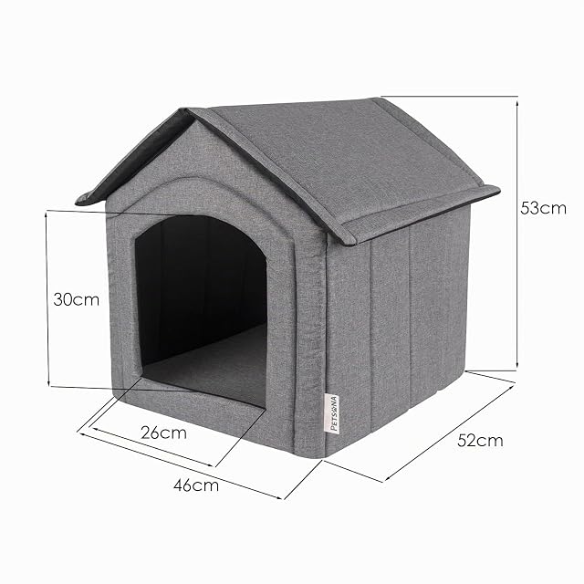 Foto 4 de 8 de Petsona Caseta del Perro Perrera Plegable con Techo Desmontable Casa del Perro Cama Cueva del Gato Cama…
