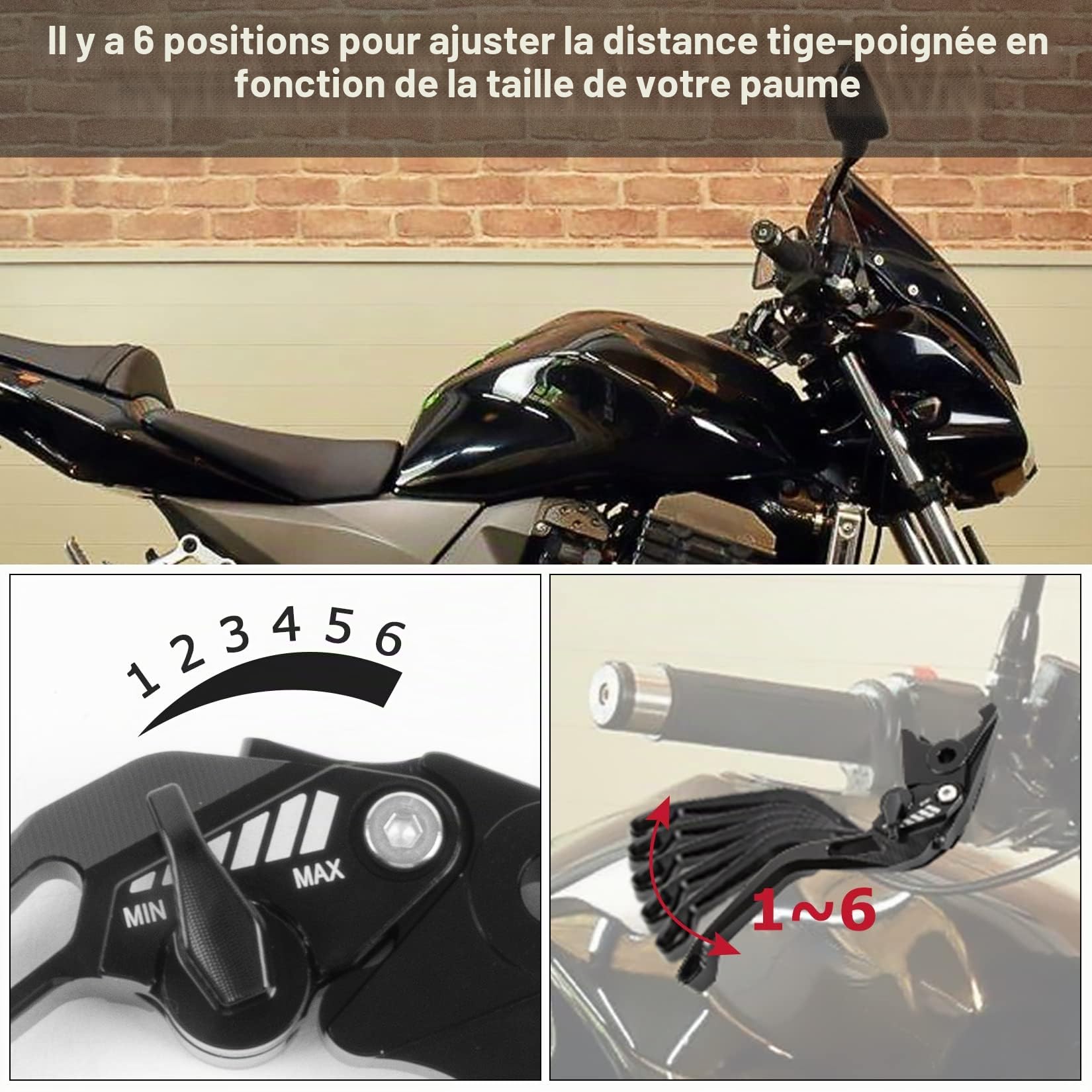 PSLER Levier d'Embrayage Frein compatible Suzuki Bandit 650 2007-2010