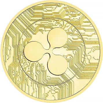 Ripple Coin XRP Cryptocurrency Coin Collectors Rare Cryptocurrency Collectible Coins with Clear Protective Cover Gold-Gold