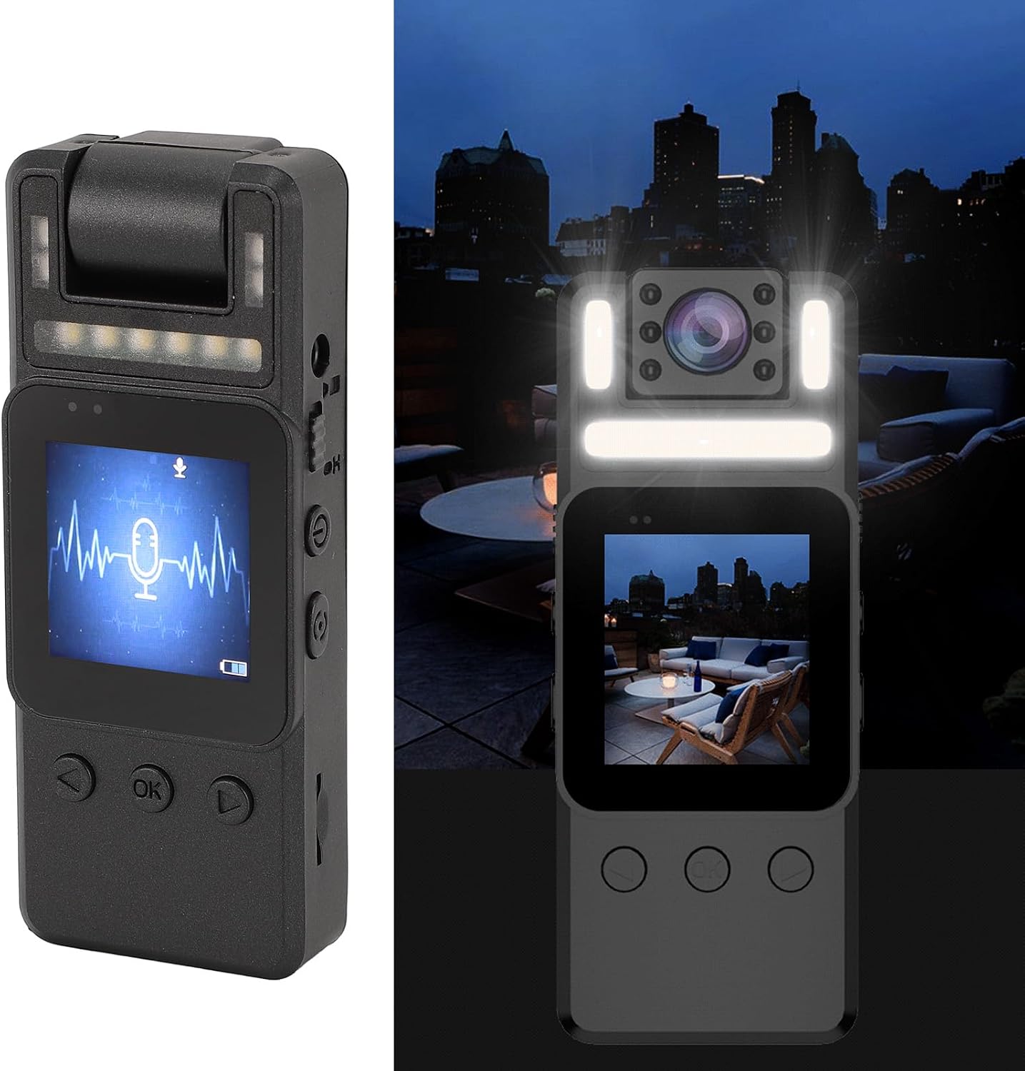 Jiawu Body Camera with night vision lights active