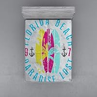 Vista 196 de Ambesonne - Sábana bajera ajustable multicolor, en colores y tres tamaños Azul y gris