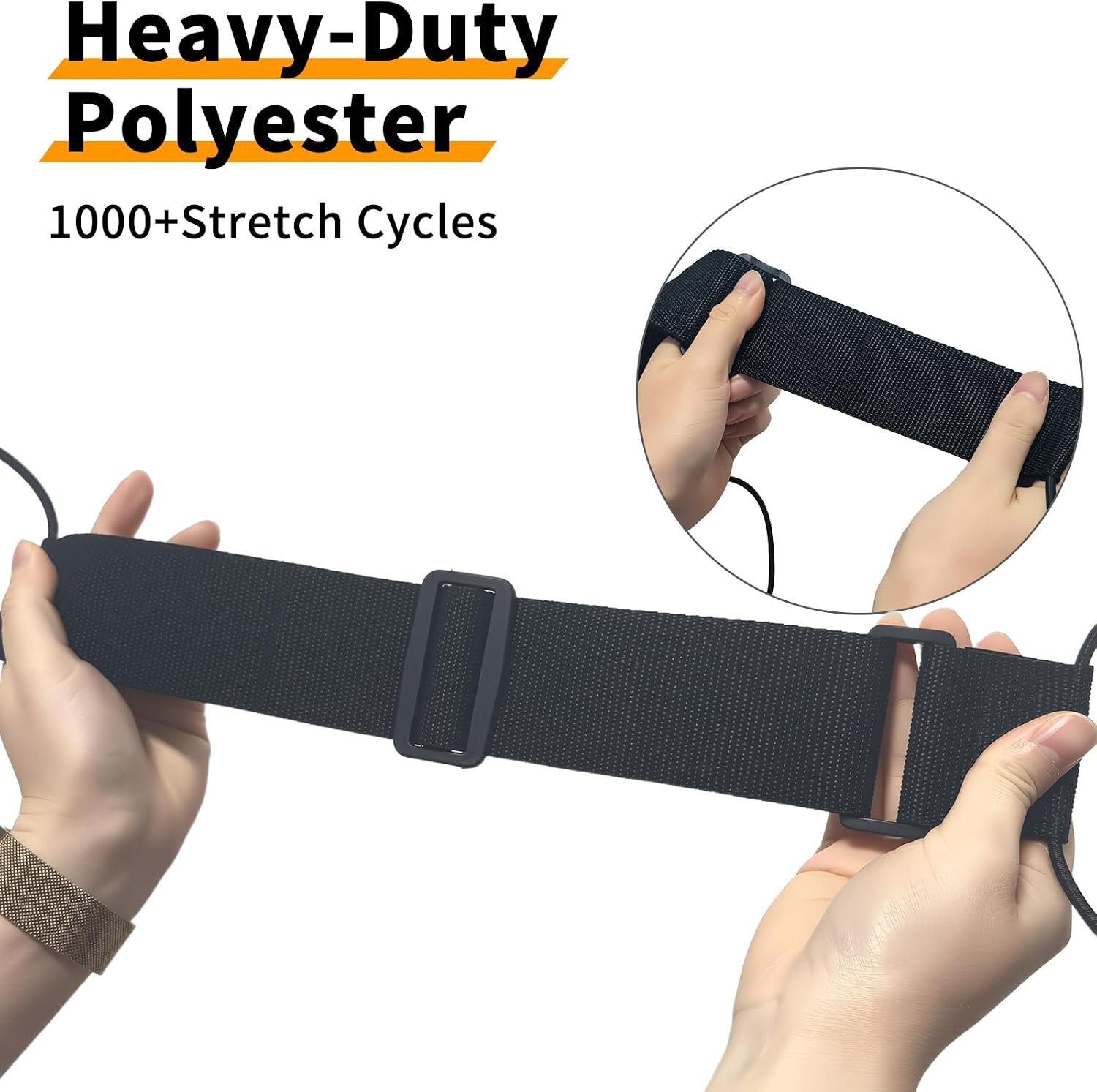 Multi Use Strong Adjustable Luggage Connector Straps – Waterproof, Wear-Resistant Multi-Purpose Travel Accessory with Elastic Rope (Black+Black)