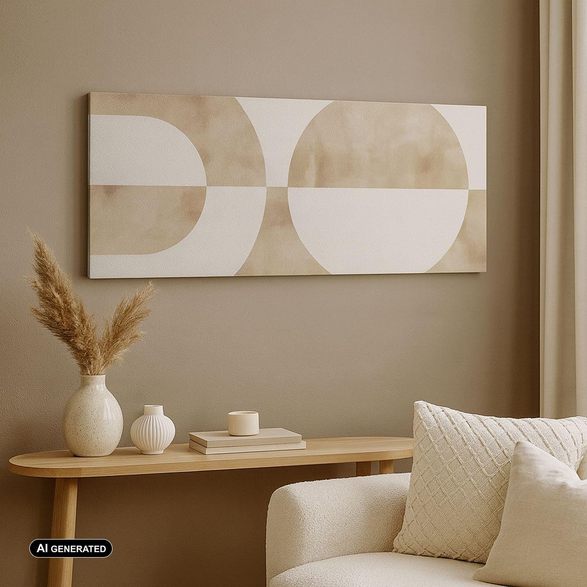 Cuadro Decorativo 160x50cm Moderno Panorámico Abstracto Pastel - 5488 | Minimalismo Brillante Formas Cuadro sobre Lienzo Grande Arte mural Decoración del Hogar Salón Dormitorio Cuadros de Pared