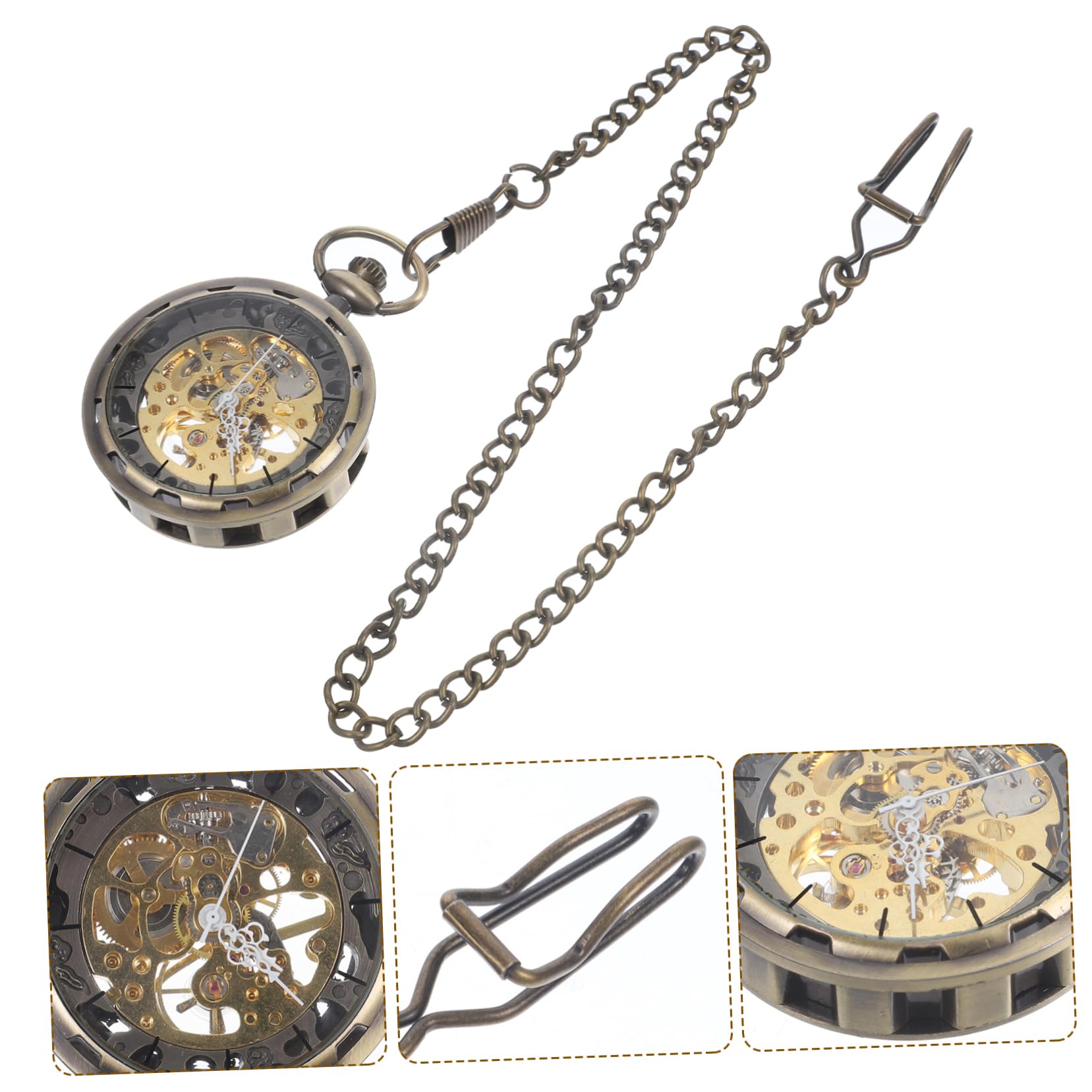 Mikikit durchbrochen Vintage Taschenuhr, Gold, mechanisch, mit Handaufzug