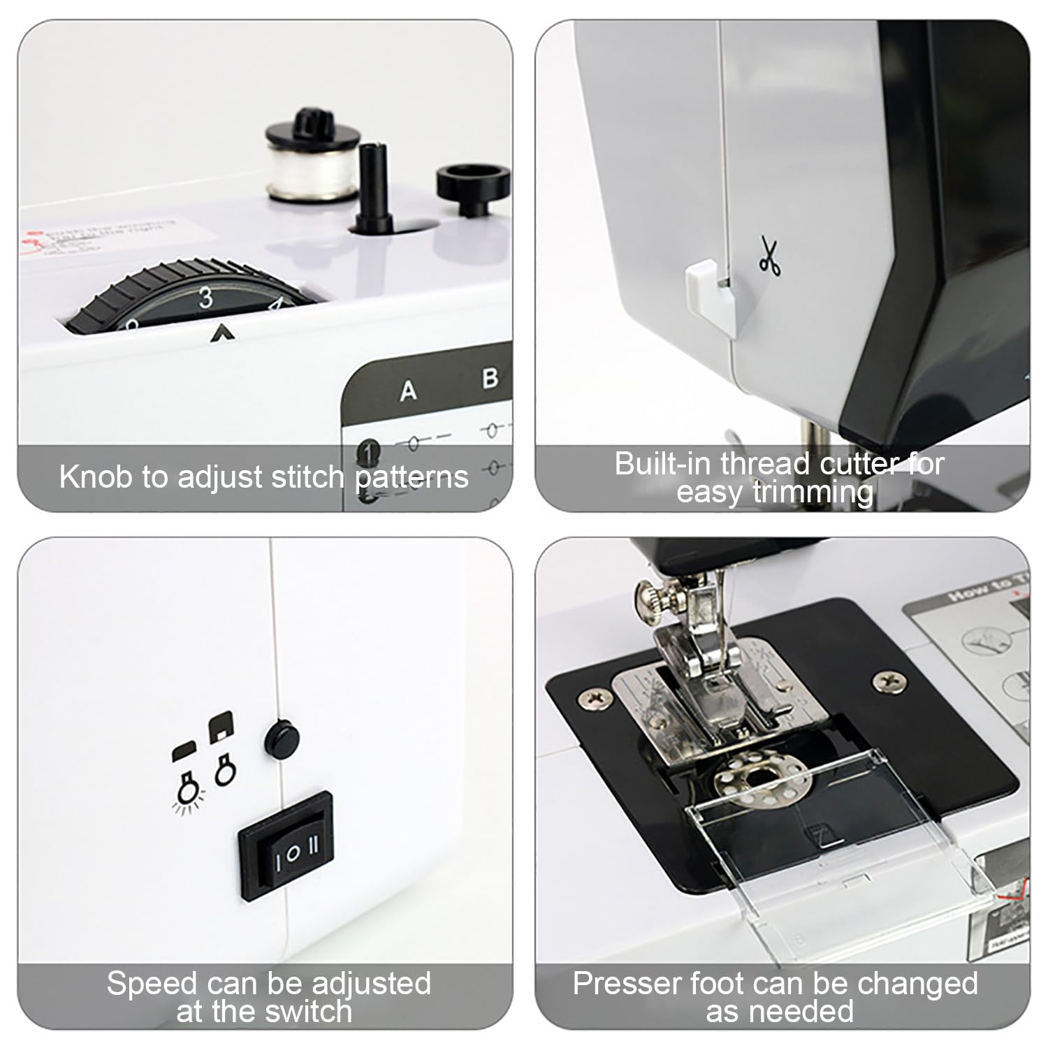 Machine a Coudre Debutant，Machine a Broder，Portable Automatique avec 38 Points Intégrés pour Débutants et Professionnels，avec Table D'extension pour les Débutants et Les Amateurs de Bricolage