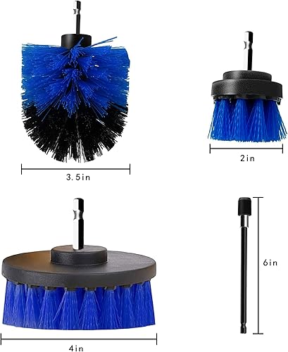 Miniatura 4 de Juego de accesorios de cepillo de taladro, 4 piezas en cepillo limpiador eléctrico con cepillo de taladro para limpiar duchas, bañeras, baño,