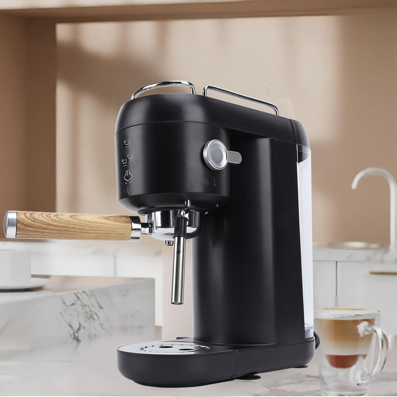 Ubijakiem Kolbą Kompaktowym, ekspres do Kawy 1400 W, Inteligentna Kontrola Temperatury, Spieniacz do Mleka, Cappuccino, kawa