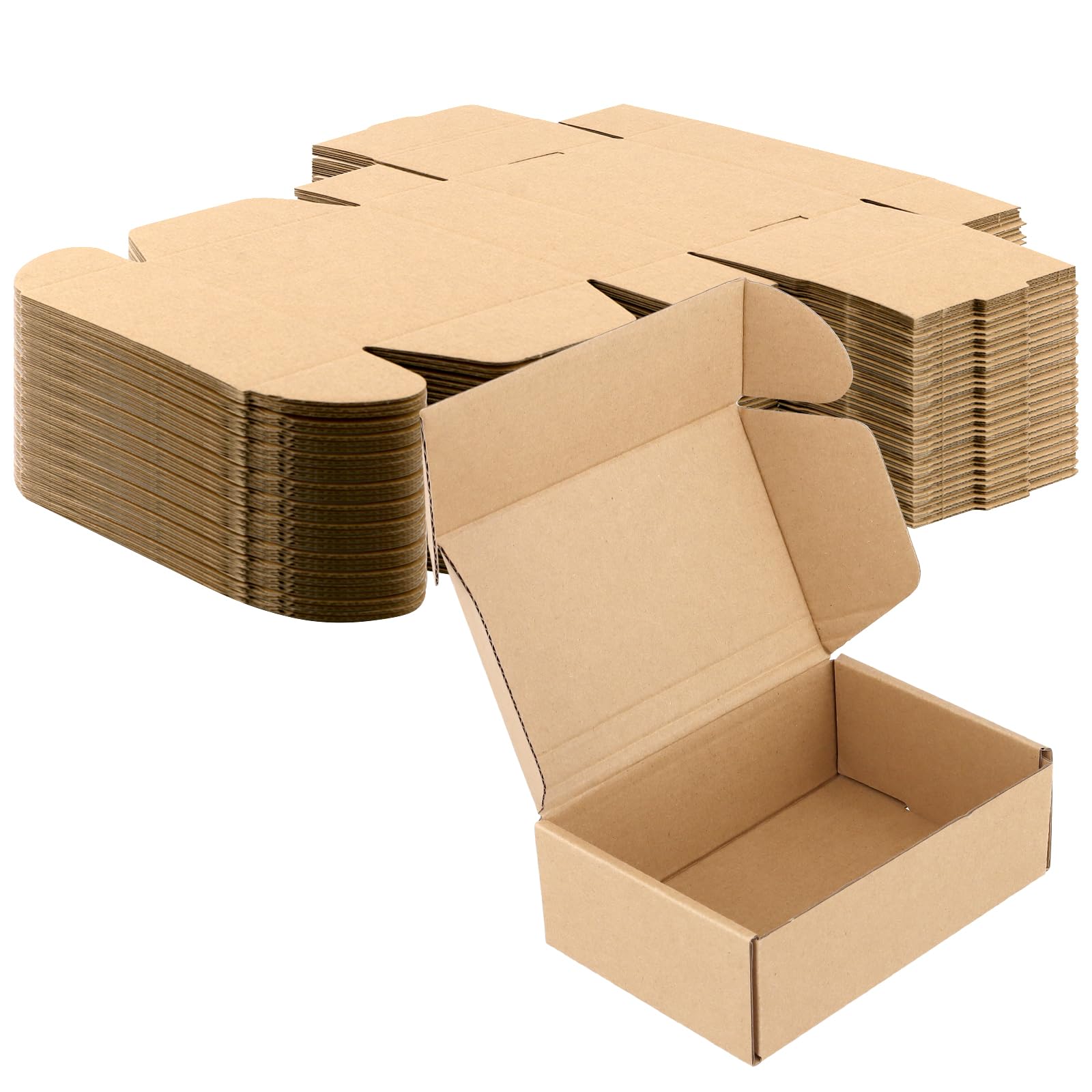 Japchet Brown 40 Pcs Small Cardboard Shipping Boxes, 15 X 10 X 5Cm Corrugated Boxes For Posting, Mailing