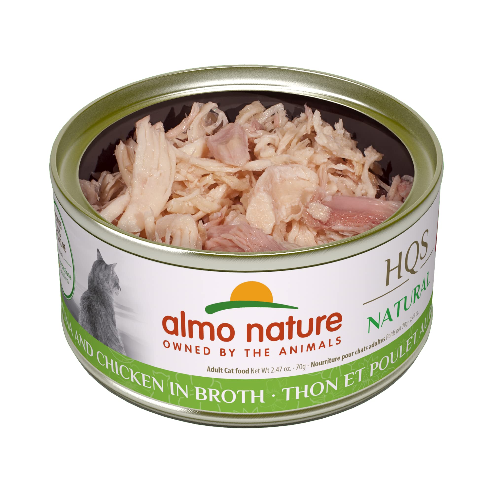 almo nature HQS Natural Wet Cat Food Tuna and Chicken in Broth 2.47 oz (Pack of 24)