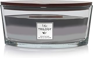Woodwick Ellipse Trilogy candela profumata con stoppino scoppiettante | Aria di montagna | Durata fino a 50 ore