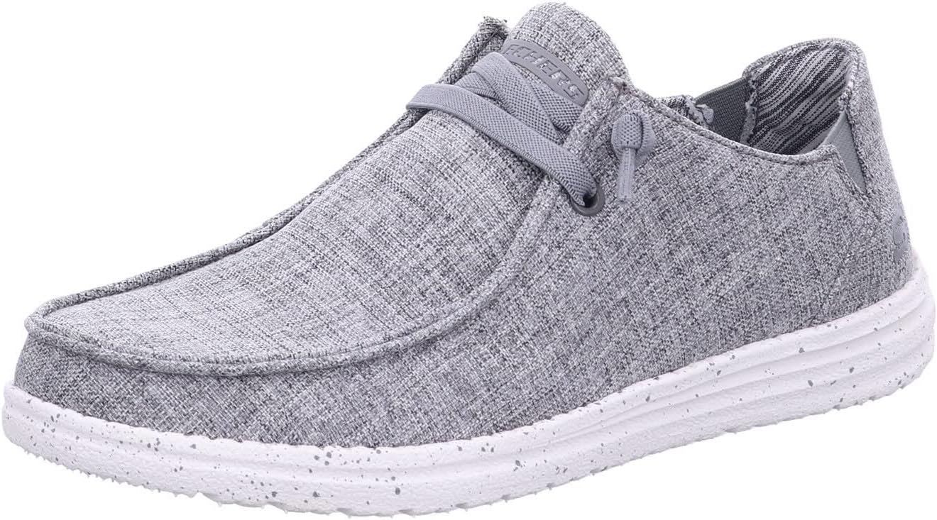 Skechers Men's Casual Shoes, Graue Leinwand, 11 AU