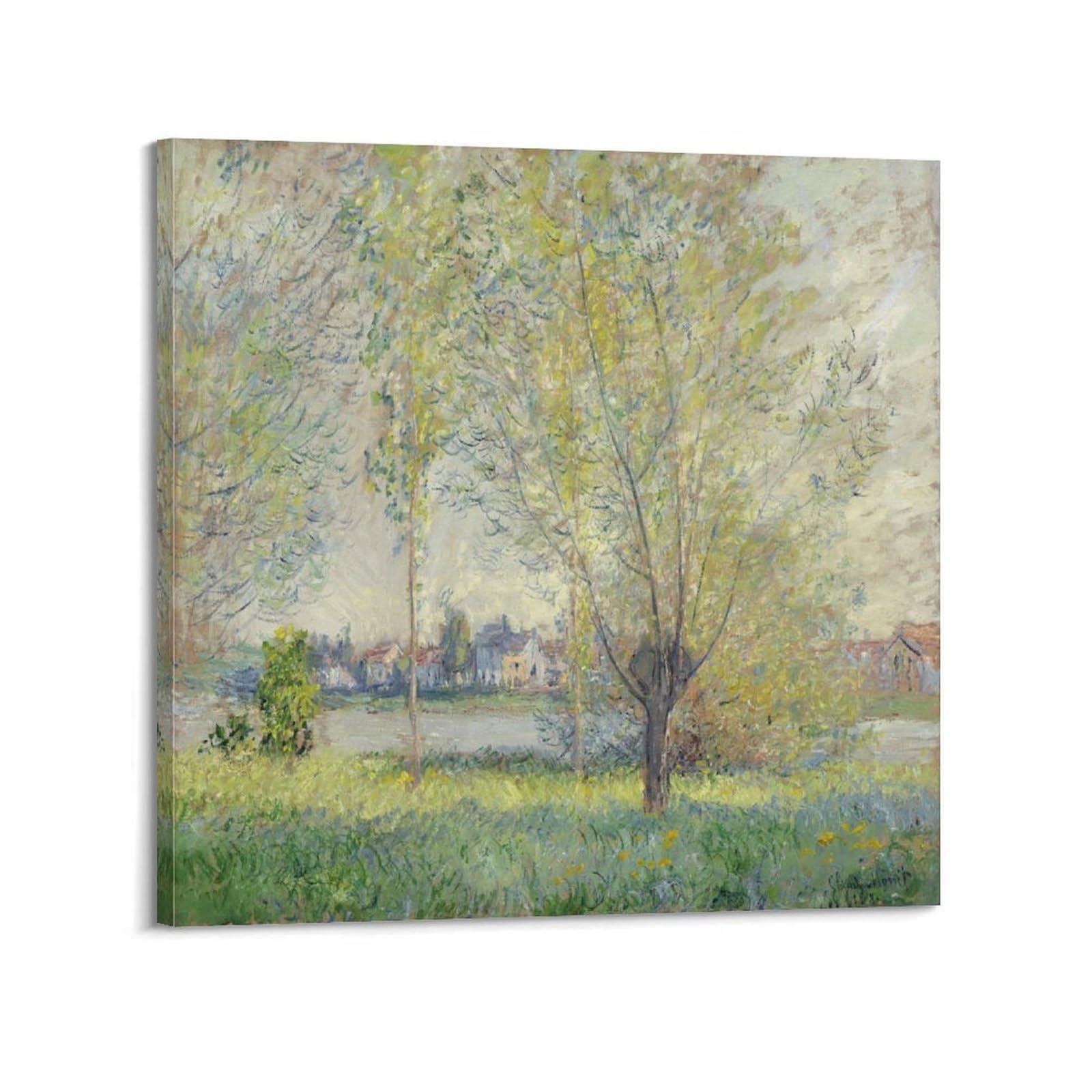 YMXSDIMDS The Willows by Claude Monet Painting Poster Picture Print Wall Art Canvas Artworks Room Aesthetic 24x24inch(60x60cm)