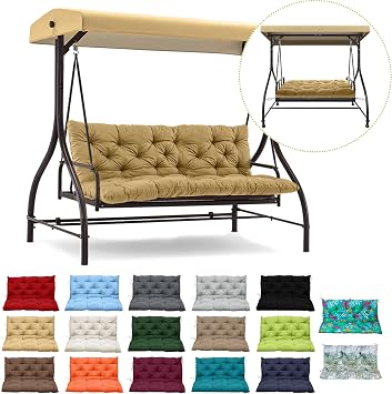 Outdoor Waterproof Porch Swing Cushion Replacement, Beige, 40x40in