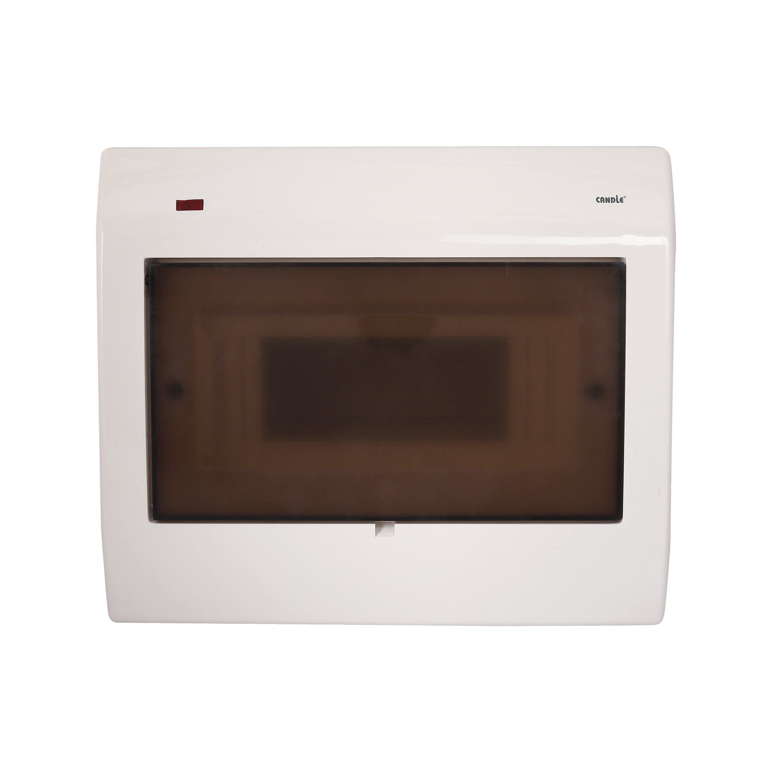 CANDLE Metal M.C.B. Distribution Board Metal Base Unbreakable FR Plastic Upper Glass Cover (8 Slots)