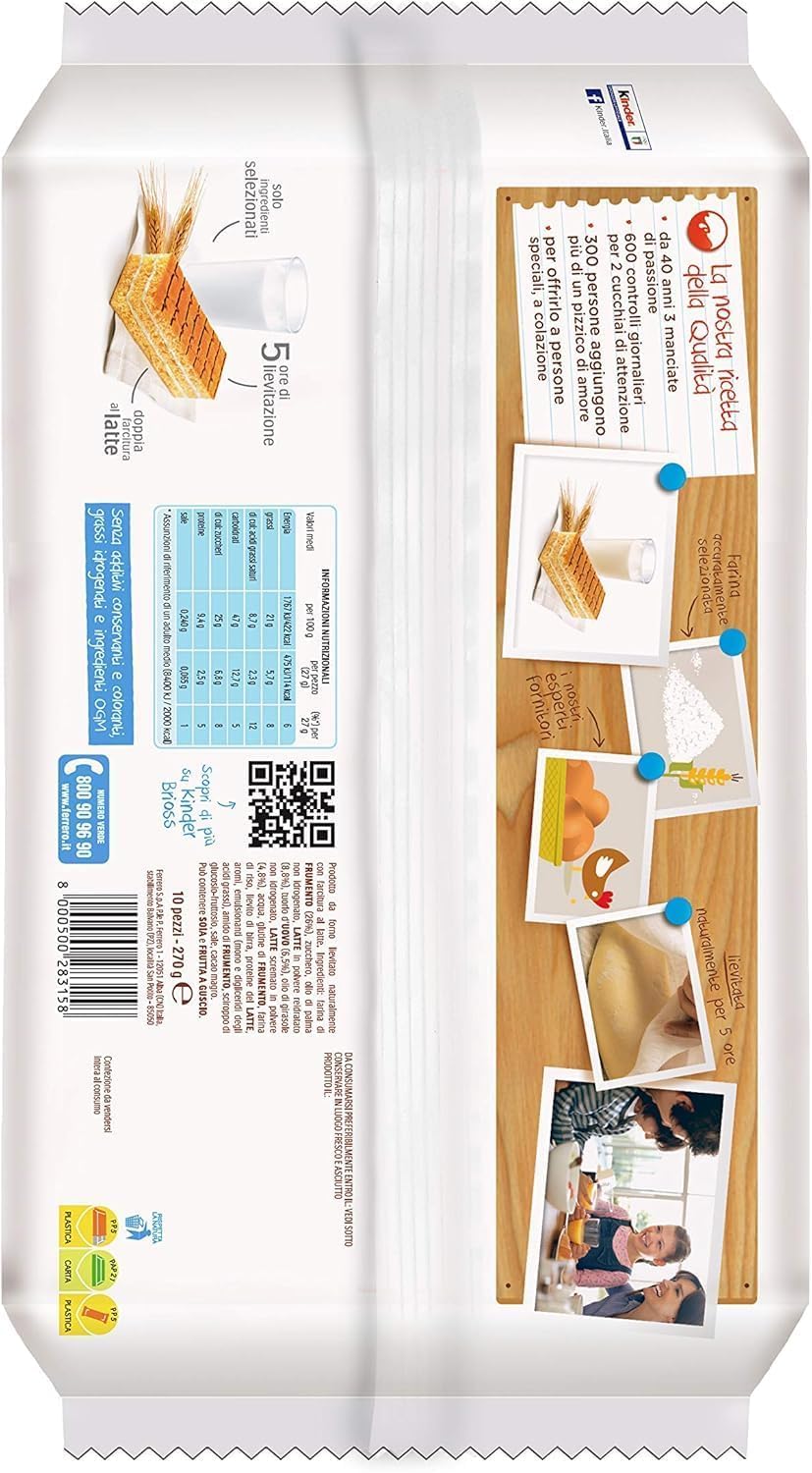 Italian Gourmet Assortiment Gâteaux Kinder Petit-Déjeuner – Brioss, Panecioc & Colazione Più – Snacks Moelleux au Lait, Cacao et Céréales – Lot Familial Petit Déjeuner + Italian Gourmet Polpa