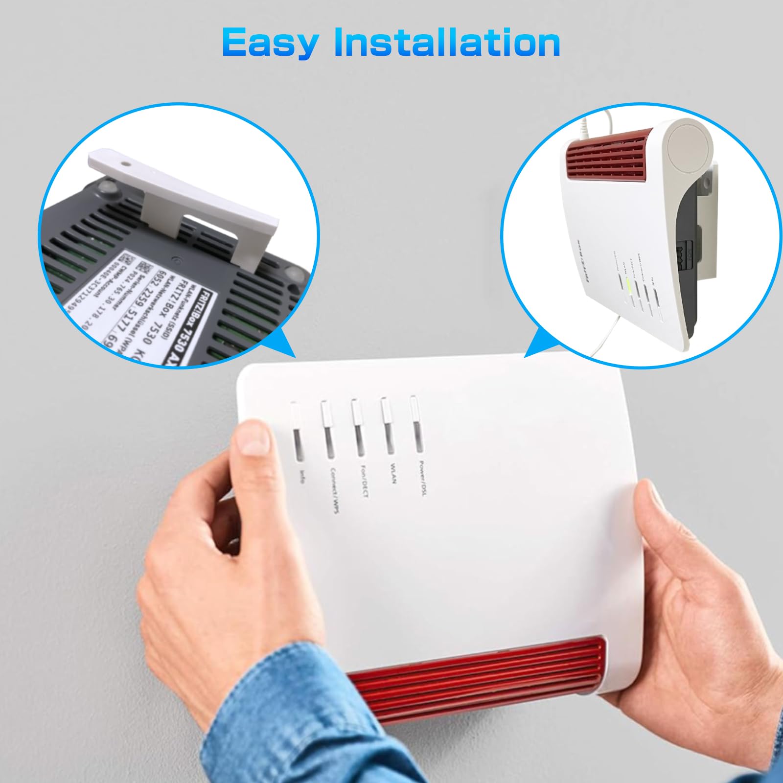 2 Paar FritzBox Wandhalterung - Kompatibel Mit 7590/7530/7510 Weiß