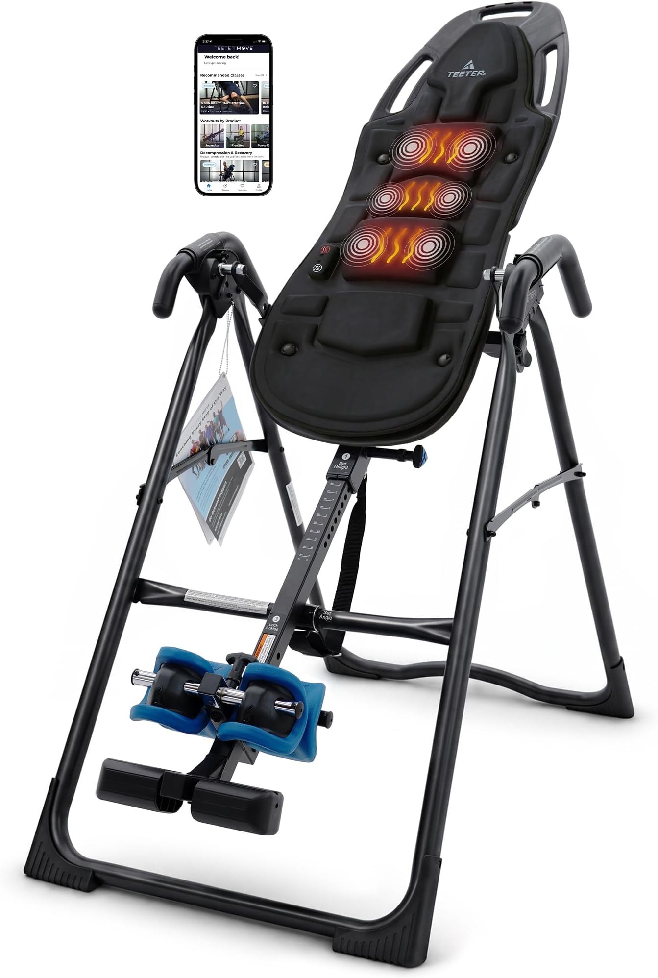 TEETER EP-560 Inversion Table w/Accessories for Back Pain Relief - FDA - Registered, UL Safety Certified, 300 lb Capacity, Designed & Patented in USA