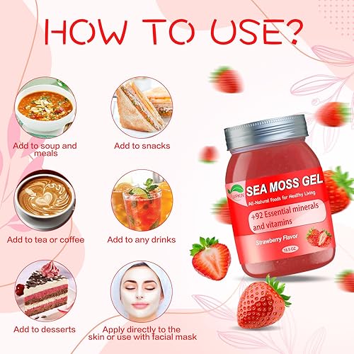 Miniatura 5 de Gel de musgo marino, gel orgánico crudo de masa marina irlandesa avanzada, apoyo inmunológico y digestivo, suplemento de vitaminas y minerales