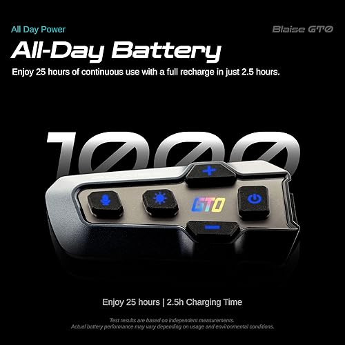 Miniatura 5 de Auriculares Bluetooth para Motocicleta Logto GT0 con Casco de Moto, Bluetooth 5.3, Respuesta Automática, IPX6 Impermeable, Sistema de Comunicación