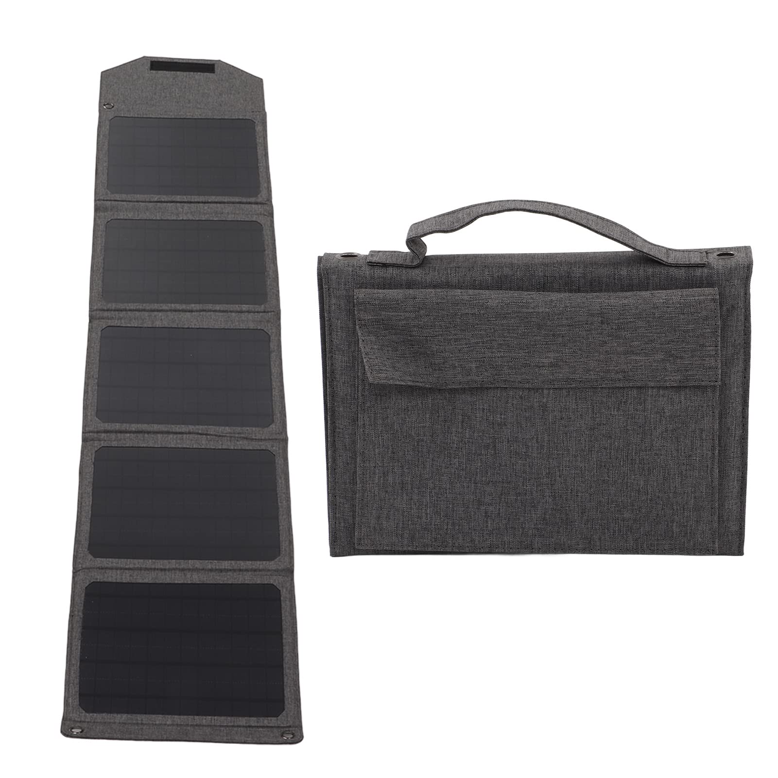 Borsa pieghevole per pannello solare da esterno da 30 W Caricatore solare portatile con doppia uscita CC USB per escursionismo in campeggio Realizzato in tessuto Oxford di silicio