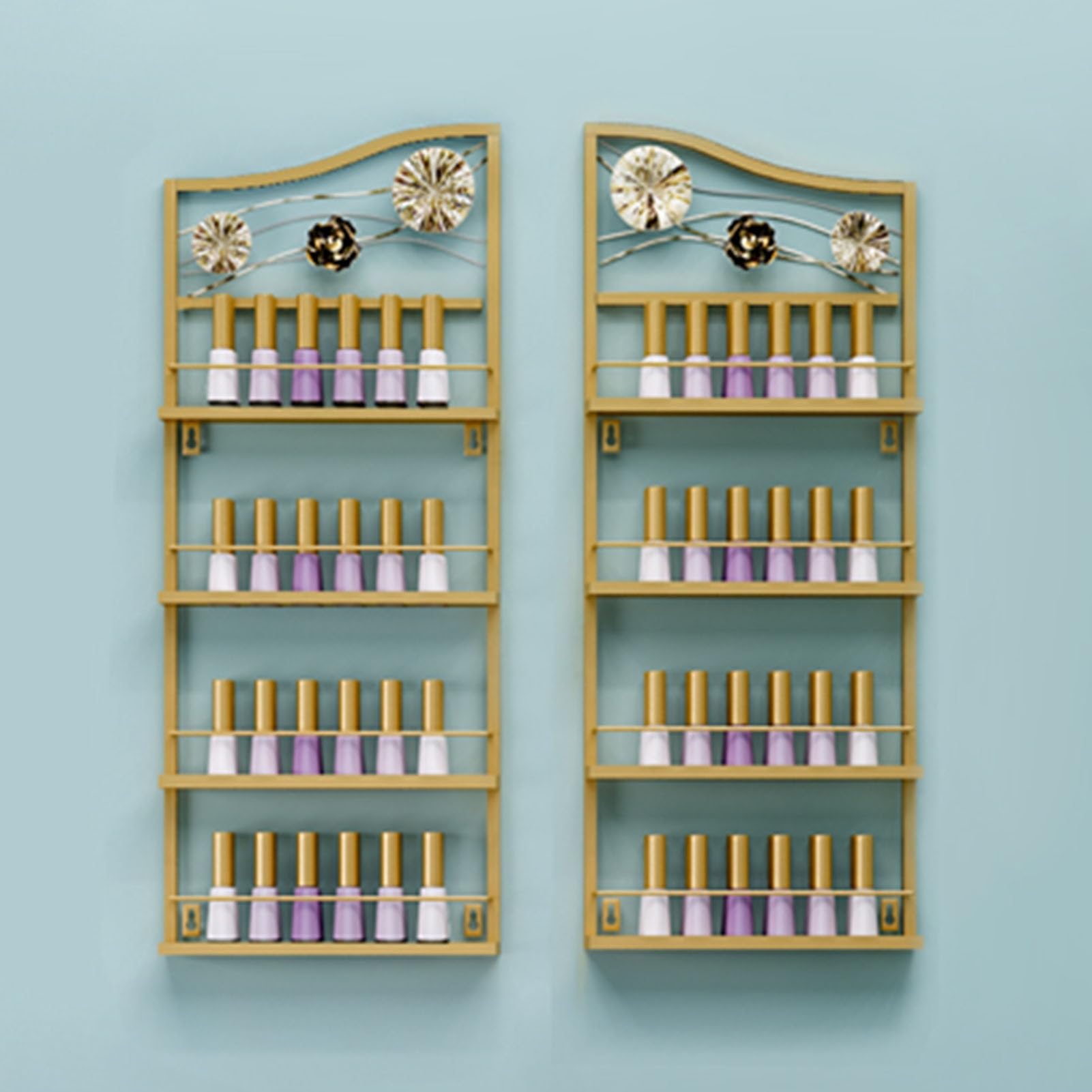 Grande Contenitore per Smalto, Porta Smalto in Metallo a 4 Ripiani, Porta Smalto per profumi Cosmetici per Unghie (Glod B)