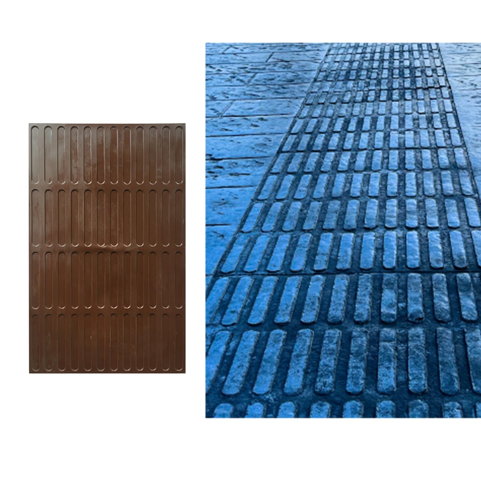 JYBNBBE Tactile Paving Concrete Stamps Mats, Concrete Texturing Cement Stamps Mold, PU Blind Pathway Imprint Mat, Concrete Stamping Tools for Sidewalk (95x60cm(37.4x23.6)