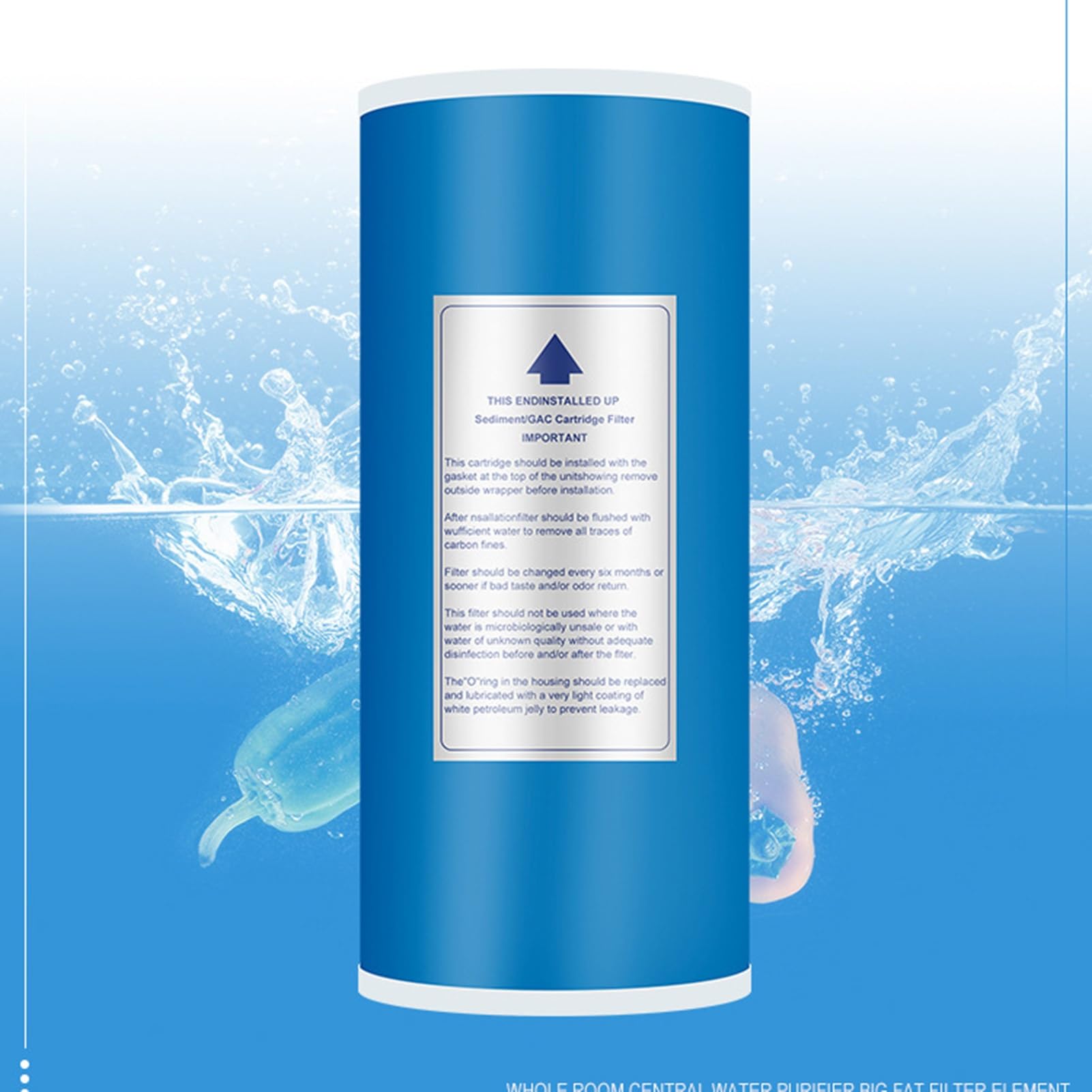 Filtres à charbon actif granulaire 10" x 4,5", 2 cartouches de remplacement, filtration à haut débit, pour filtre à eau domestique à métaux lourds