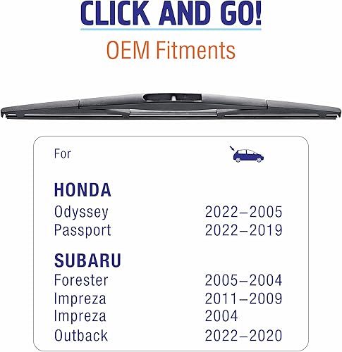 Miniatura 3 de Repuesto de limpiaparabrisas trasero de silicona de 16 pulgadas (16-B) para Honda Odyssey 2022-2005 Insight 11-10 Passport 22-19Subaru Forester