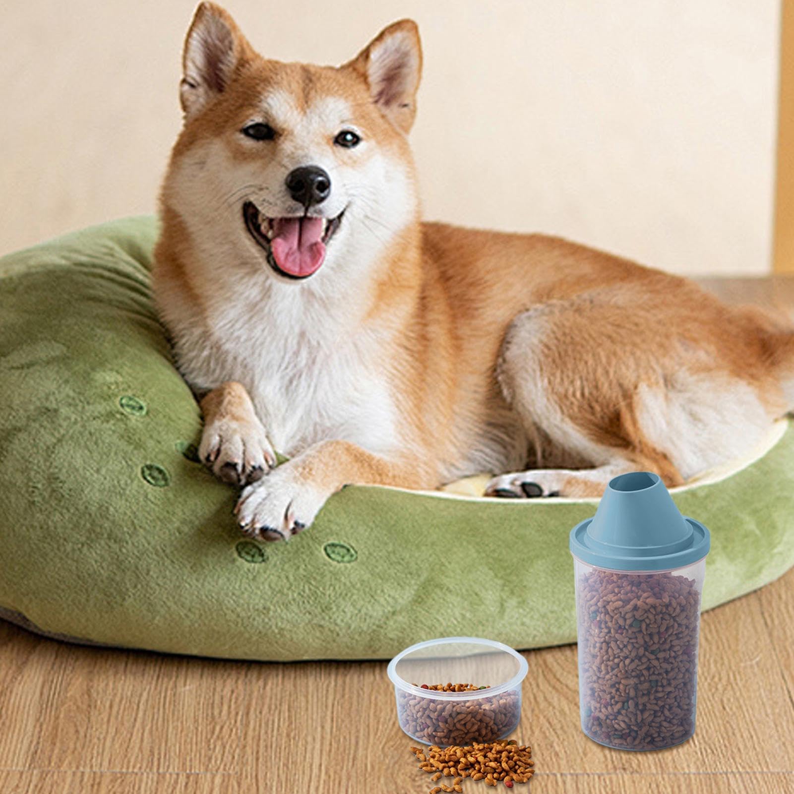 Contenedor hermético de almacenamiento para alimentos para mascotas, dispensador de aperitivos para cachorros de 1000 ml, perfecto para almacenamiento de alimentos secos en casa, viajes y