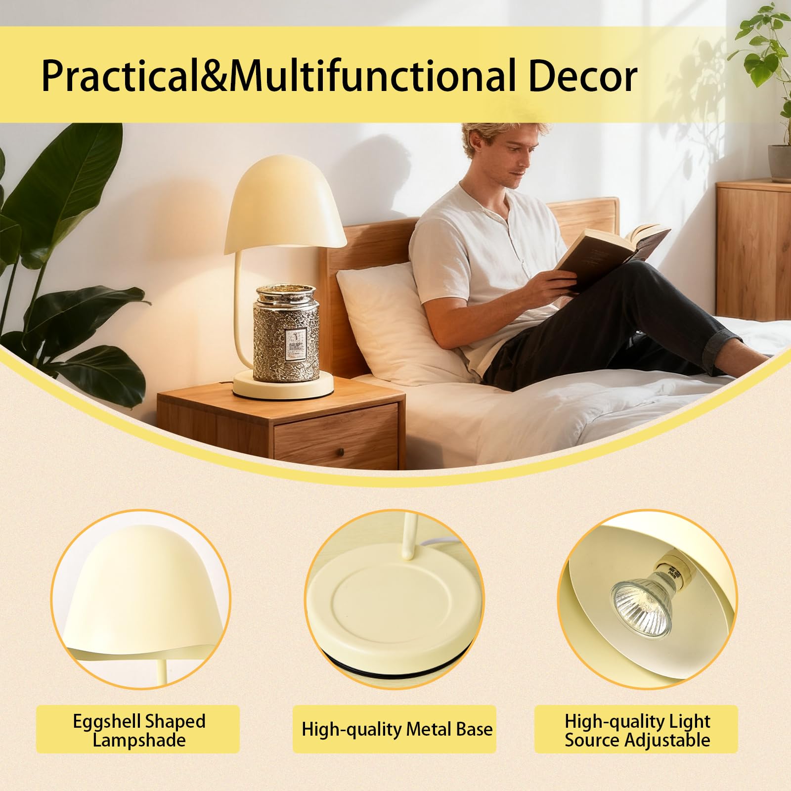 Lámpara calentadora de vela romántica con temporizador,Lámpara de mesa de vela de fusión en forma de cáscara de huevo Aromaterapia eléctrica,Calentador de cera atenuable para decoración Matcha Green