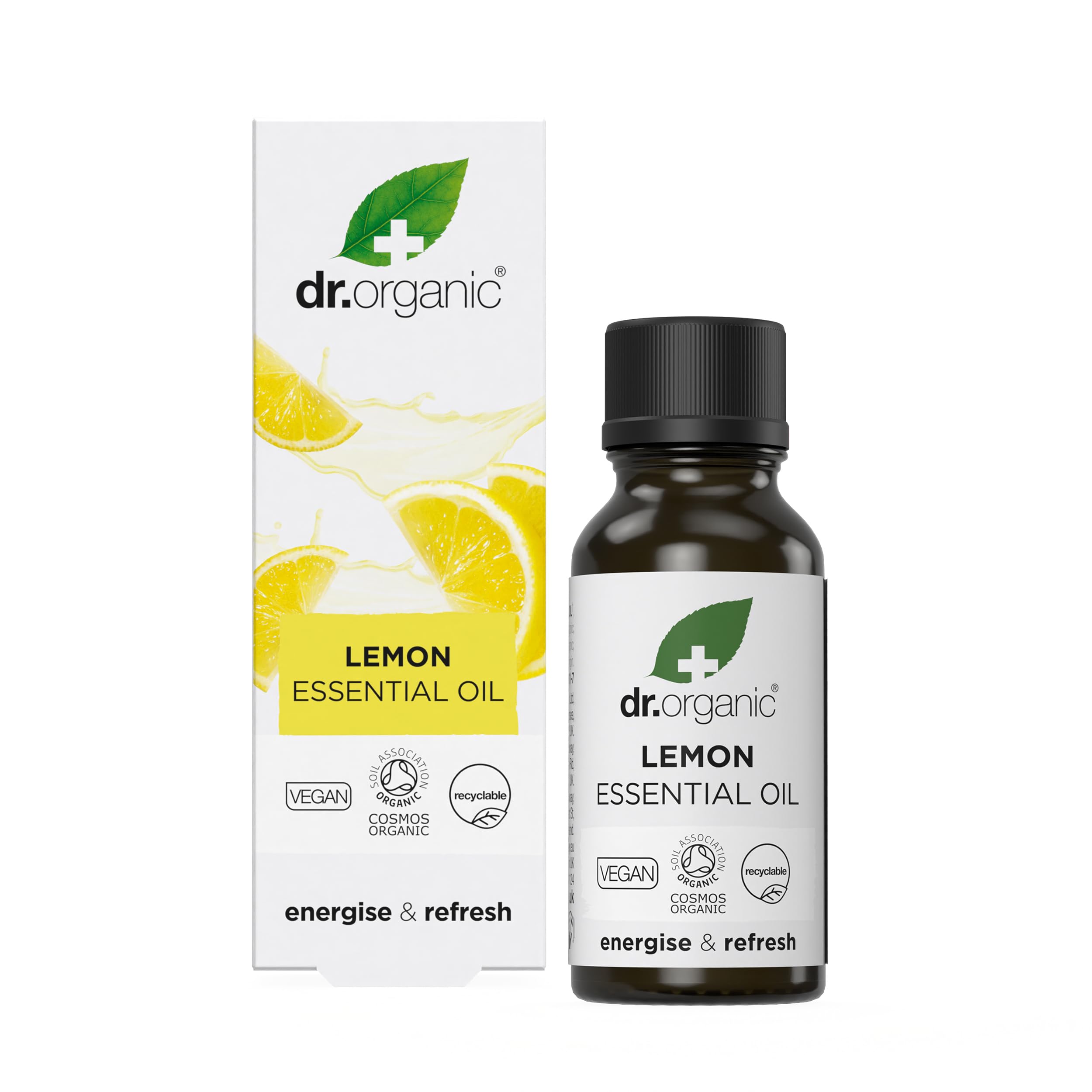 Dr Organic Lemon Oil - Organic Essential Oil for Skin, Aromatherapy & Diffusers, Vegan, Paraben & SLS Free, 10ml