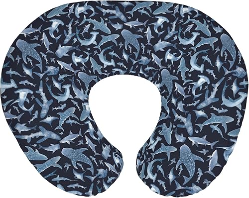 Blue Sharks - Fundas de almohada de lactancia para niños y niñas, fundas de almohada de lactancia con animales marinos y océanos, almohadas