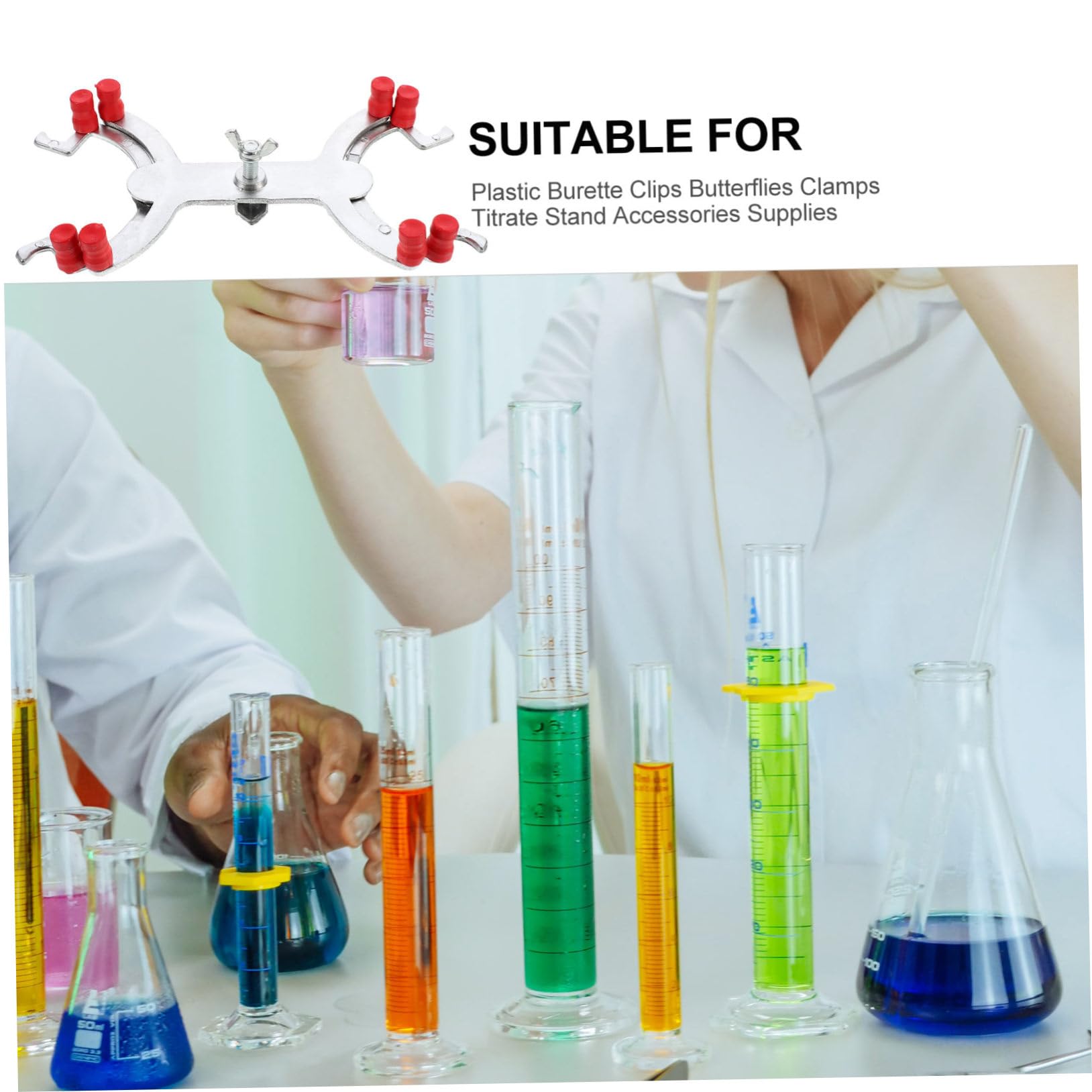 PRETYZOOM 2pcs Aluminum Clamp Titration Clamp Lab Experiment Supply Graduation Easy to Use