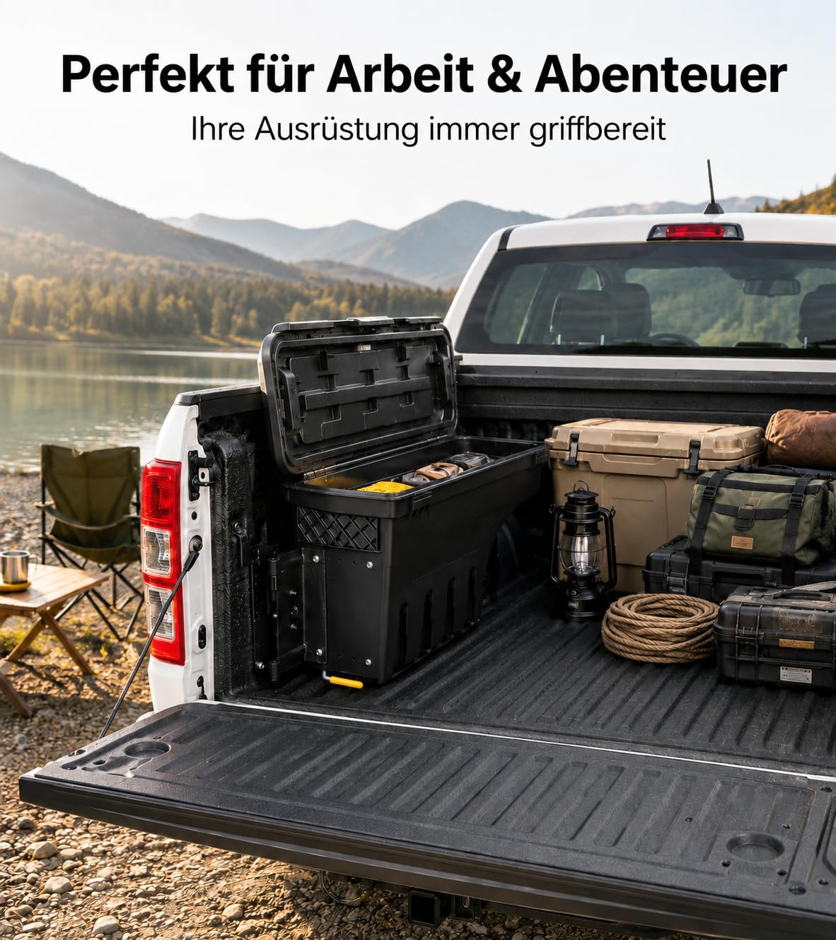 Cassetta degli attrezzi per Ford Ranger 2012-2022 T6 T7 T8 Scatola portaoggetti con serratura per camion 180°Swing Case Lato conducente (lato sinistro)