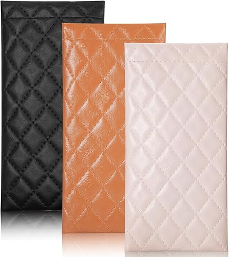 TRIUMPH VISION Bolsa de cuero para lentes de sol, paquete de 3 soportes para gafas de almacenamiento de resorte